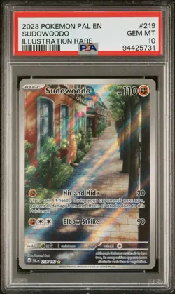 PSA 10 💎 - Sudowoodo 219/193 Pokemon Sv02: Paldea Evolved Illustration Rare - Image 1