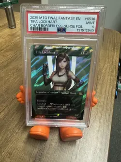 2025 MTG FINAL FANTASY CHARACTER BORDERLESS-SURGE FOIL #0536 TIFA LOCKHART PSA 9 - Image 1