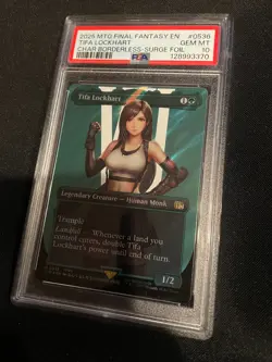 Tifa Lockhart Final Fantasy MtG Borderless Surge Foil Card #0536 PSA 10 GEM MINT - Image 1