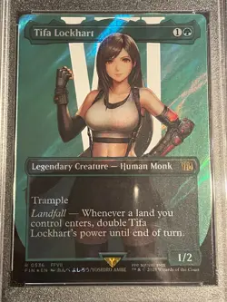Tifa Lockhart Final Fantasy MtG Borderless Surge Foil Card #0536 PSA 10 GEM MINT - Image 3