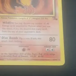 Moltres 27/62 - Rare - Unlimited Fossil Set - VINTAGE WOTC Pokemon Card - NM/LP - Image 4