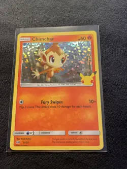 2021 McDonalds Pokemon 25th Anniversary Promo 12/25 Chimchar Holo Card - Image 1