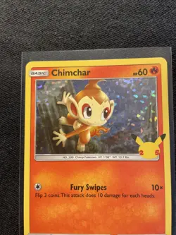 2021 McDonalds Pokemon 25th Anniversary Promo 12/25 Chimchar Holo Card - Image 2