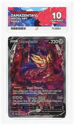 ACE 10 Zamazenta V GG54/GG70 Crown Zenith Holo Pokemon Card - Gem Mint - Image 1