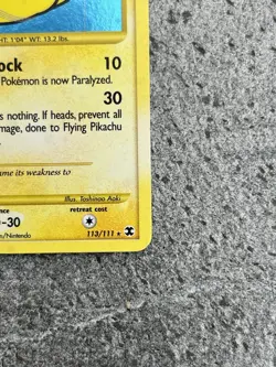 2009 Pokemon Platinum Rising Rivals #113 Flying Pikachu Holo Card LP - Image 4