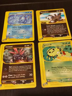 Pokemon Card Joblot Bundle common Aquapolis LP Houndour Sneasel Spinarak - Image 2