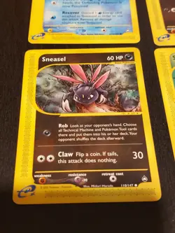 Pokemon Card Joblot Bundle common Aquapolis LP Houndour Sneasel Spinarak - Image 3