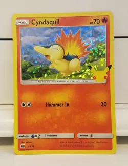 Pokemon Card * CYNDAQUIL HOLO 10/25 * 25th Anniversary Mcdonalds 2021 Promo - Image 1