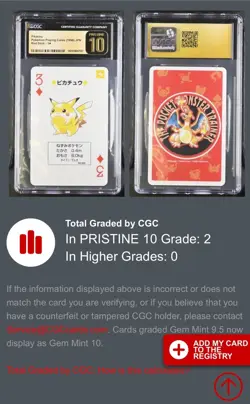 Pokemon Playing Poker Card (1996) Pikachu Red Deck Pop 2! Pristine 10 - Image 3