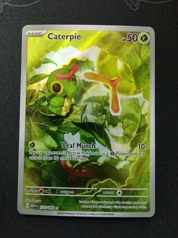 Pokemon TCG Caterpie 172/165 Scarlet & Violet 151 Holo Illustration Rare Card - Image 1
