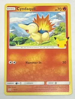 Pokemon Card Cyndaquil 10/25 McDonalds 25th Anniversary Holo NM - Image 2