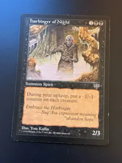 1x (one) HARBINGER OF NIGHT - LP-EX - MTG Mirage Reserved List Rare CCG Magic - Image 1