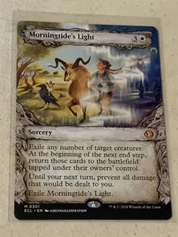 mtg showcase Morningtide's Light, mythic rare, Lorwyn Eclipsed, unplayed - Image 1
