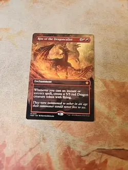 Rite Of The Dragoncaller Borderless Foundations MTG NM - Image 1