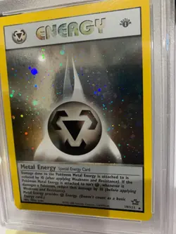 2000 WOTC POKEMON NEO GENESIS 1ST EDITION METAL ENERGY 19/111 HOLO RARE PSA 9 - Image 2