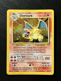 Original 1999 Pokemon Base Set Charizard Holo (4/102) - Image 1