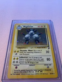Pokemon TCG Magneton 9/130 Unlimited Holo Rare Base Set 2 - Image 1
