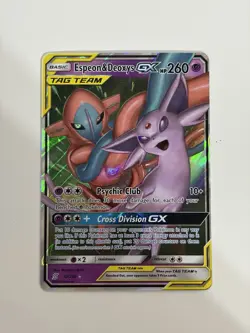 PACK FRESH Espeon & Deoxys GX 72/236 Unified Minds Holo Tag Team Pokemon TCG G - Image 1