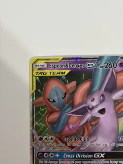 PACK FRESH Espeon & Deoxys GX 72/236 Unified Minds Holo Tag Team Pokemon TCG G - Image 4
