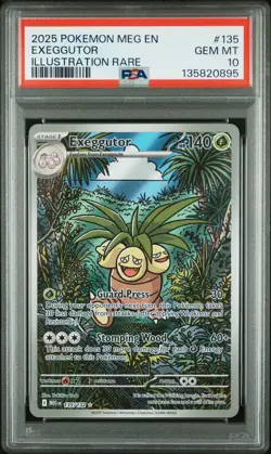 2025 POKEMON MEG EN-MEGA EVOLUTION ILLUSTRATION RARE #135 EXEGGUTOR PSA 10 - Image 1