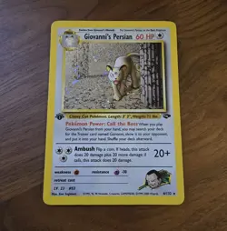Giovanni's Persian 8/132 Pokemon Gym Challenge 1st Edition Holo Pokemon LP+ NM- - Image 1