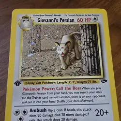 Giovanni's Persian 8/132 Pokemon Gym Challenge 1st Edition Holo Pokemon LP+ NM- - Image 3