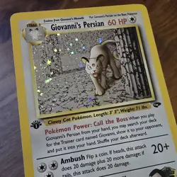 Giovanni's Persian 8/132 Pokemon Gym Challenge 1st Edition Holo Pokemon LP+ NM- - Image 5