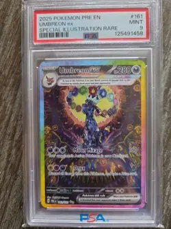 UMBREON ex #161- SIR-2025- POKEMON PRE EN PSA MINT 9 - Image 1