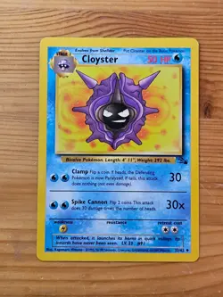 Pokemon TCG Cloyster Fossil Unlimited 32/62 LP WOTC. - Image 1