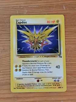 Pokemon TCG Zapdos Fossil Unlimited 30/62 LP WOTC. - Image 1