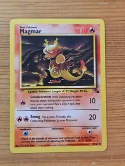 Pokemon TCG Magmar Fossil Unlimited 39/62 LP WOTC. - Image 1