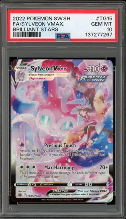 Pokemon Sylveon VMAX Brilliant Stars Trainer Gallery Full Art #TG15 PSA 10 - Image 1