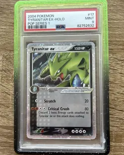 Pokemon Tyranitar ex 17/17 PSA 9 MINT HOLO 2004 POP Series 1 w/ GradedGuard 💎 - Image 1
