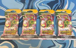 Pokemon Evolving Skies Booster Pack Art Set Of 4 Sword & Shield Factory Sleeve - Image 1