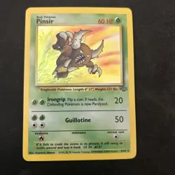 Pokemon TCG Pinsir Jungle Holo Card 9/64 Unlimited Rare, Vintage LP Condition - Image 1