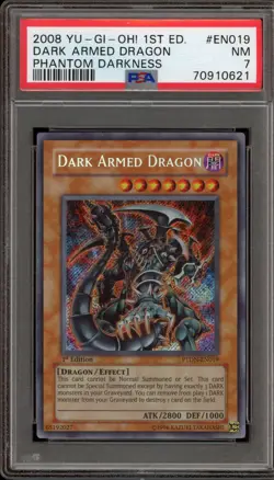 Yu-Gi-Oh! Dark Armed Dragon Phantom Darkness 1st Edition Secret PTDN-EN019 PSA 7 - Image 1