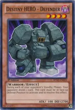 1x (NM) Destiny HERO - Defender - BPW2-EN019 - Common - 1st Edition YuGiOh - Image 1