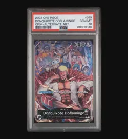 PSA 10 Donquixote Doflamingo Alt Art OP04-019 One Piece Kingdoms of Intrigue - Image 1