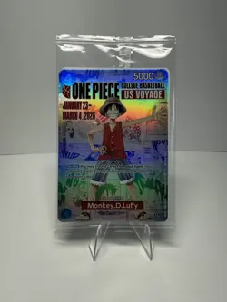 One Piece Monkey D. Luffy US Voyage College Basketball Promo Card Rare SEALED - Image 1