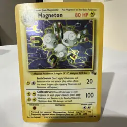 Pokemon Magneton Fossil Holo Rare 11/62 80 HP Stage 1 English TCG Card 1999 - Image 1