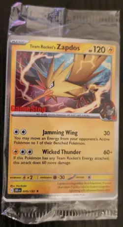 Pokemon Team Rocket's Zapdos Holo Promo 070/182 Exclusive English Card - Image 1