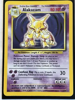 Alakazam 1/102 Base Set Holo Unlimited Rare Pokemon Card TCG #V2 - Image 1