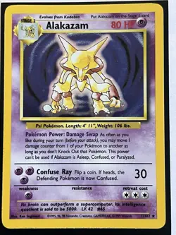 Alakazam 1/102 Base Set Holo Unlimited Rare Pokemon Card TCG #V2 - Image 2