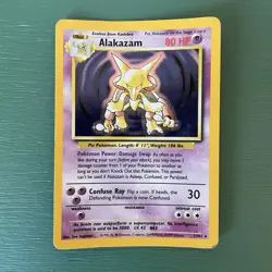 Alakazam 1/102 Pokemon Card TCG Base Set Unlimited Holo Rare - Image 2