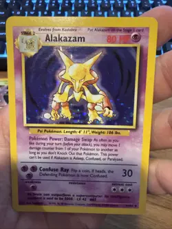 Alakazam 1/102 Base Set Holo Rare Unlimited Pokemon TCG Card - Image 1