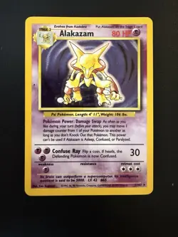 Alakazam 1/102 Base Set Unlimited Holo Rare Pokemon Card TCG MP - Image 2