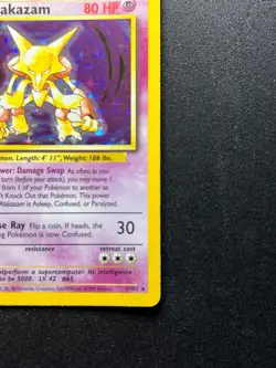 Alakazam Holo 1/102 1999 Pokemon Card Rare Base Set Unlimited TCG - Image 4
