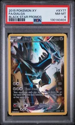 2015 Pokemon XY Black Star Promos Full Art #XY77 Dialga PSA NEAR MINT 8 - Image 1