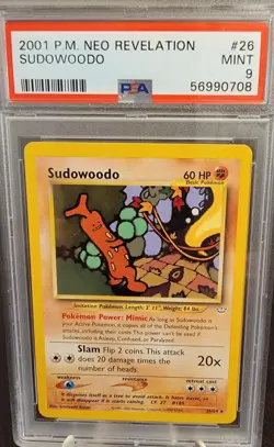 PSA 9 MINT (MT) 2001 Pokemon Neo Revelation Sudowoodo Card - 26/64 - Image 1