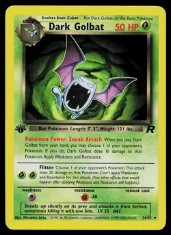 Pokemon Card - Dark Golbat Team Rocket 24/82 Rare 1st Edition - Image 1